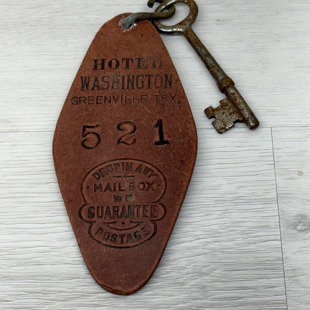 Vintage Hotel Washington Skeleton Key Room 521 Greenville Texas Fob